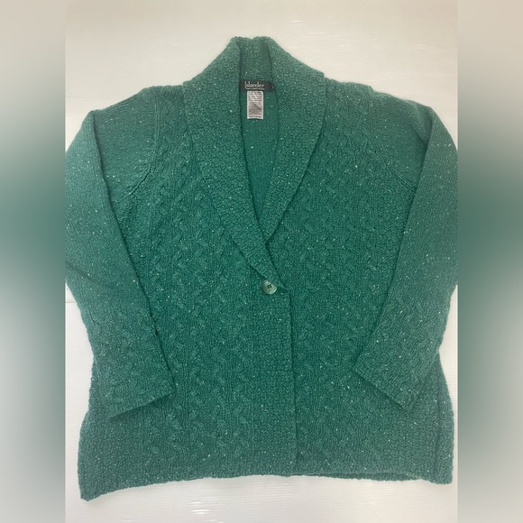 Islander Sweaters - Islander Merino Wool and Cashmere Blend One-Button Cardigan Made In Ireland LG